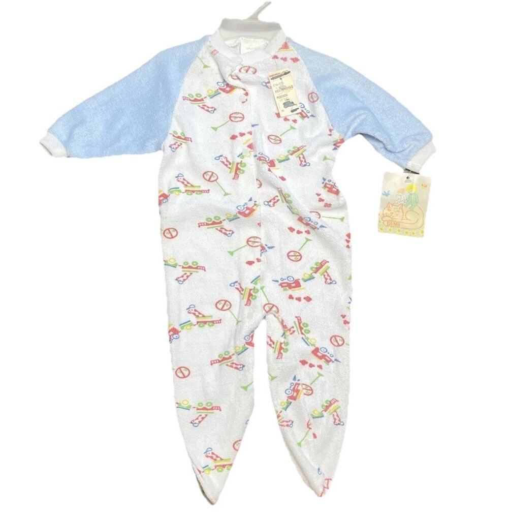 Vintage Kessler Train Giraffe One Piece Baby Pajamas 12-18 Months 19-24 lbs USA